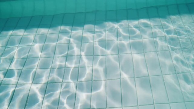 Sparkling swimming pool water surface reflections.