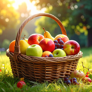 Basket of Fresh Fruits