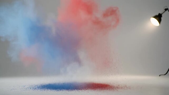 Smoke bomb studio lighting effect.