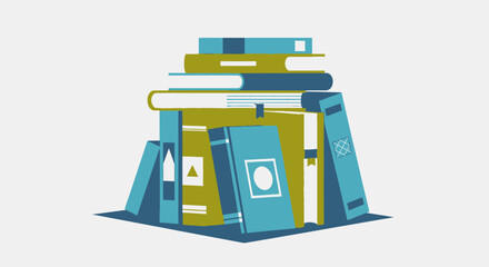 Stack of colorful book collection. © MULUNG DOLLAR