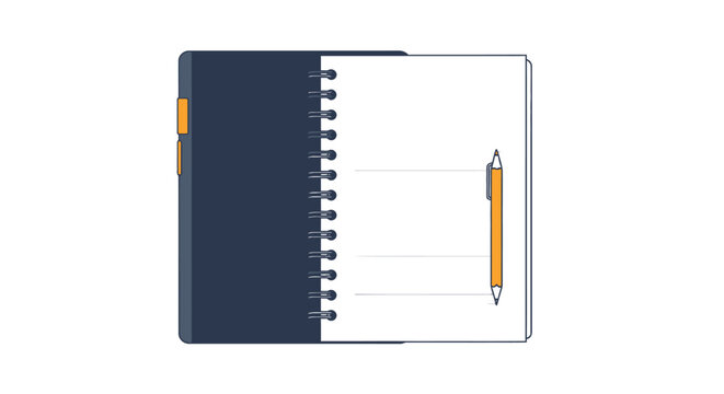 Spiral Bound Notebook With Pencil.