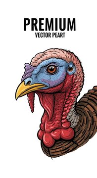 Premium vector illustration of turkey head.
