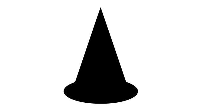 A black cone on a white background