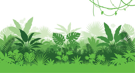 Various green tropical leafy plants. © Jem