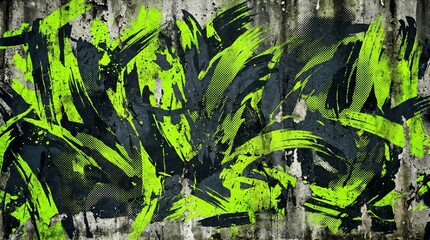 Fototapeta premium Neon Green Street Art Background