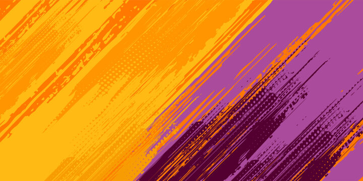 Yellow vs Purple.Versus Screen retro game VS Interface.