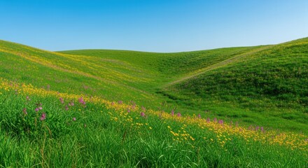 Obraz premium Vibrant Rolling Hills of Wildflowers