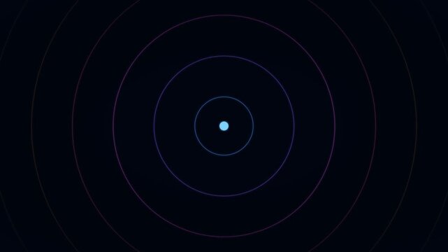 Futuristic glowing concentric circles animation background loop for technology concept