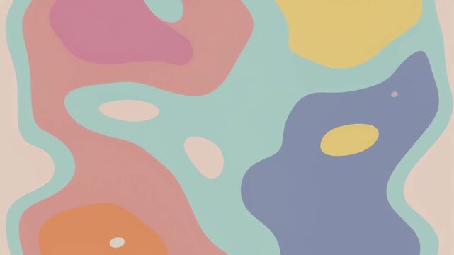 パステルカラーの液体が穏やかに広がる抽象アニメーション背景