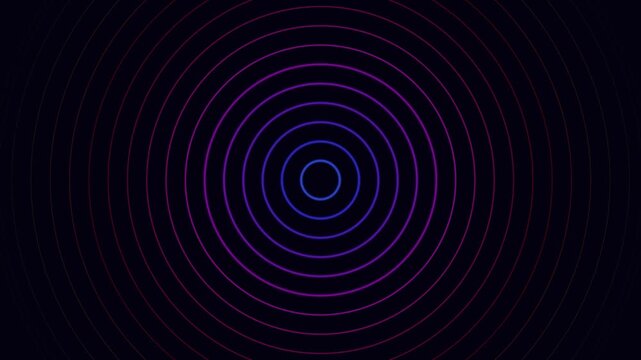 Vibrant abstract ripple rings expanding from center point on black background