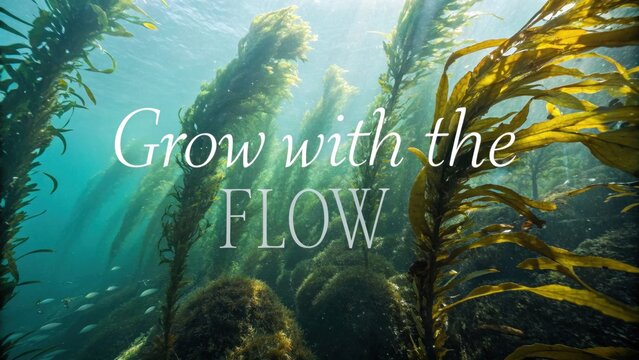 Underwater Kelp Forest Swaying Gently in the Ocean Current