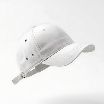 White Baseball Cap Isolated.