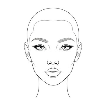 Woman face makeup diagram