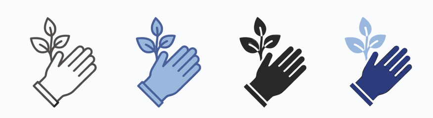 Obraz premium Hand holding a small growing plant icon symbolizing care, environment, and cultivation for sustainability projects