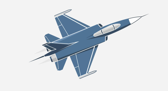 Modern Fighter Jet Ascending, Military Aircraft Illustration, Speed and Power
