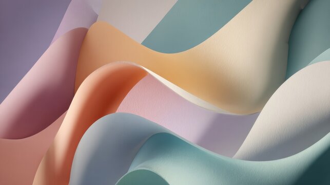 Abstract Pastel Waves: An artistic composition of flowing, pastel-colored waves, blending soft hues and dynamic forms to create a visually captivating and ethereal aesthetic.