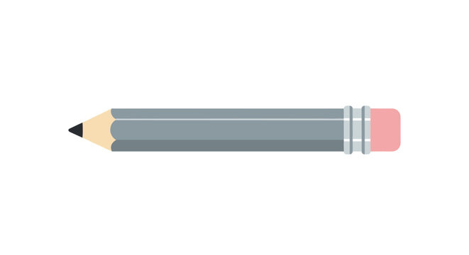 Essential gray pencil featuring a pink eraser and sharpened lead perfect for school, office, and creative projects