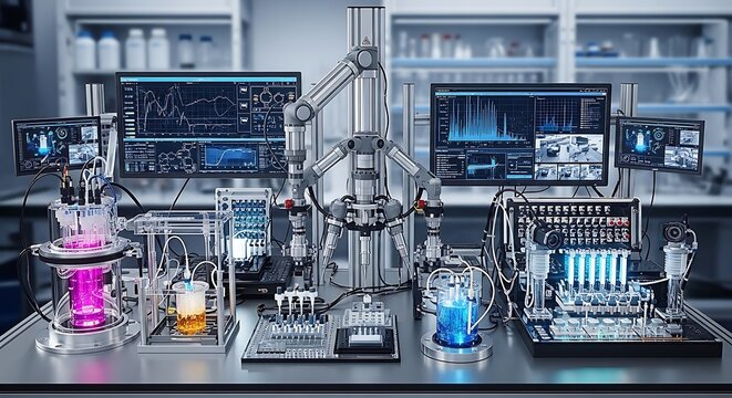 Laboratory equipment and technology setup.