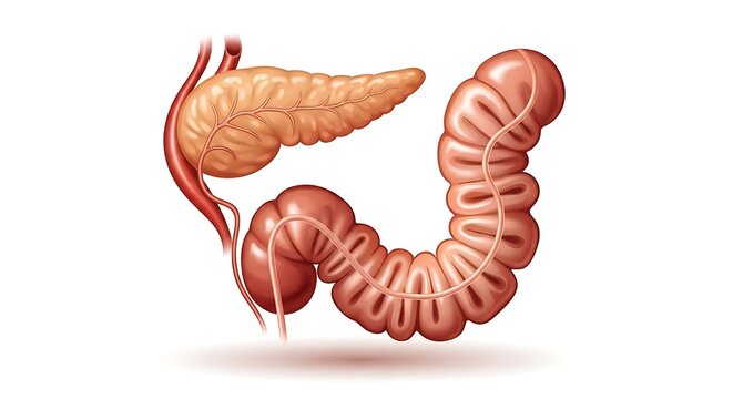 Human digestive system anatomy illustration.