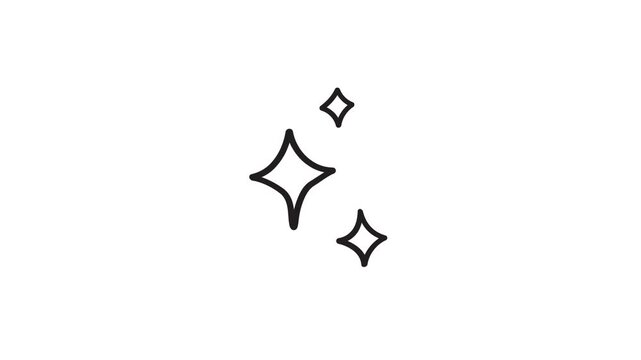 Hand-drawn star symbol animation. Marker pen doodle style. Sketch motion elements. Looping. Embedded alpha channel. 4k video.