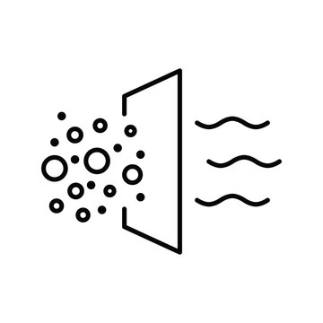Air Purification Filter Line Icon for Dust and Bacteria Protection