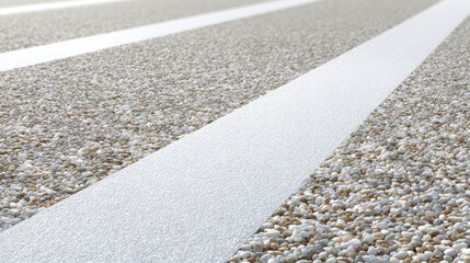 Fototapeta premium Focus on the asphalt road, painted with white lines, which evokes a sense of journey and direction
