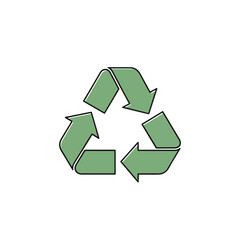 Obraz premium Green recycling symbol with arrows.