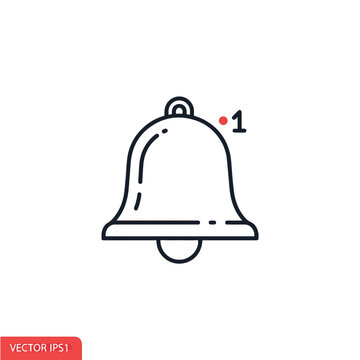 Simple Line Drawing of a Bell.