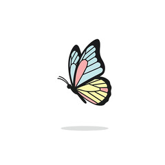 Colorful Butterfly in Flight Closeup. © Kamis