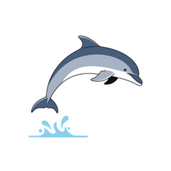 Obraz premium Cartoon dolphin jumping out water 1.