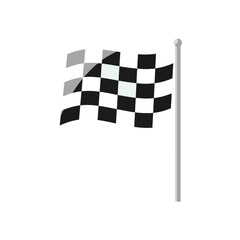 Fototapeta premium Waving Checkered Flag on Pole.