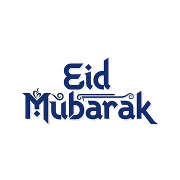 Eid Mubarak Arabic Islamic Greeting Text.