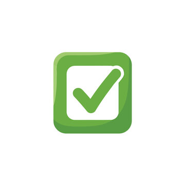 Green Checkmark Box Icon Symbol.