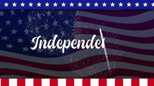 Independence day celebration with american flag waving and dazzling fireworks perfect for patriotic designs, fourth of july promotions.