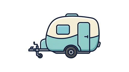 Fototapeta premium Vintage camper trailer on hitch.