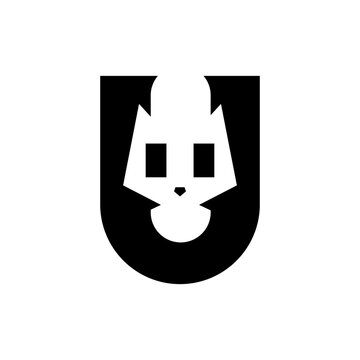 Letter U with Cat Head Logo