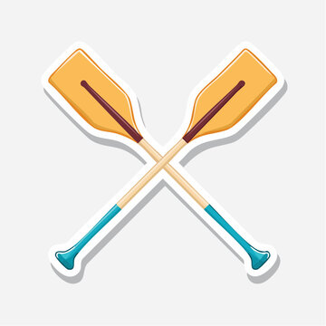 Two Crossed Wooden Oars