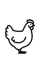 Fototapeta premium Simple black line drawing of chicken.