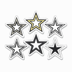 Fototapeta premium Collection of Six Stylized Stars