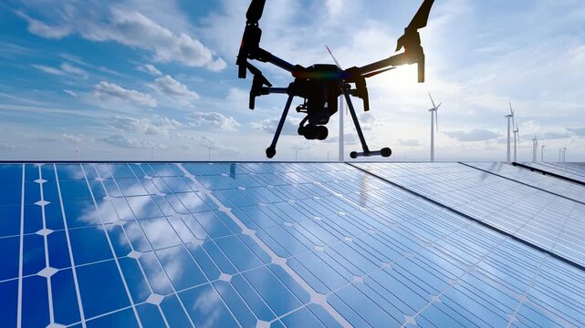 Drones inspect offshore solar photovoltaic power stations(3D software Lumion makes non-AI)
