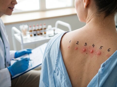 An Allergy Skin Test Conducted in a Medical Setting