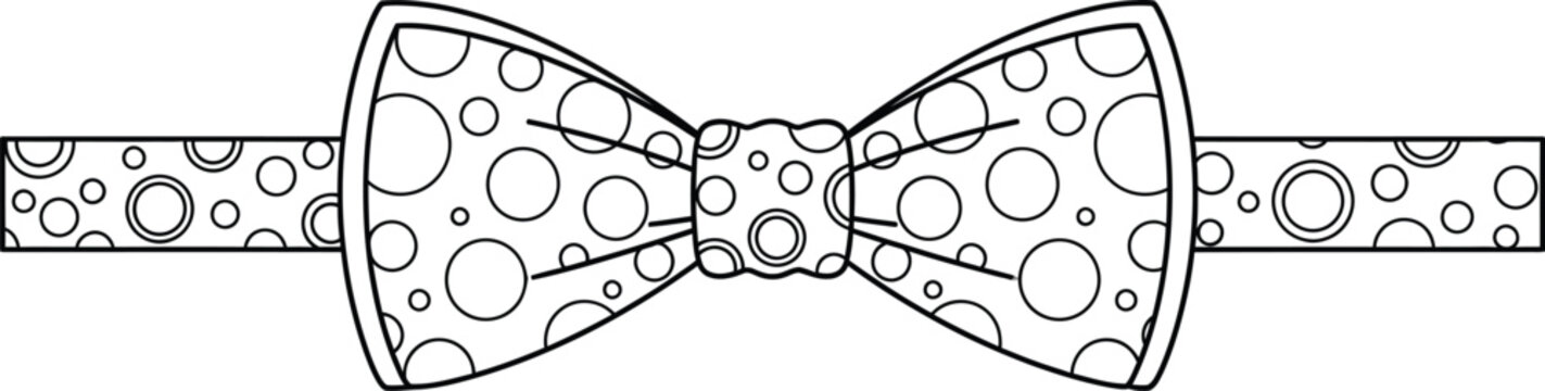Intricate black and white illustration of a bow tie with detailed texture