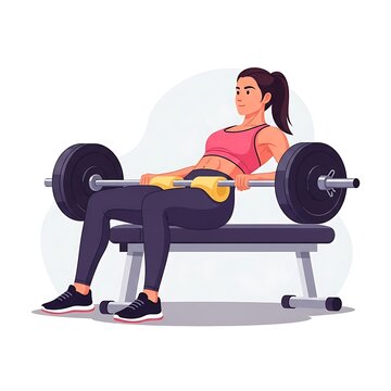 Woman doing hip thrusts with weights.