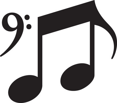 Music note, eighth note, black musical symbol, note head, staff notation