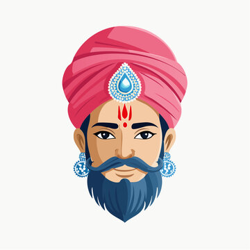 Illustration of a man with a turban and beard
