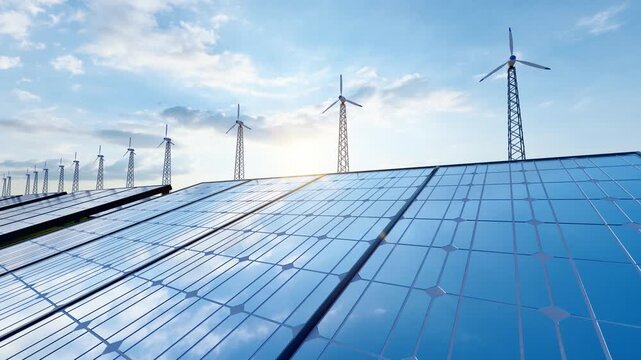  New energy State Grid solar wind photovoltaic power generation(3D software Lumion makes non-AI)
