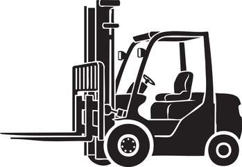 Forklift, Industrial Forklift, Warehouse Forklift, Black Forklift Icon, Vector Forklift © Salma
