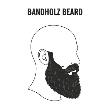 A man with a Bandholz beard style and mustache illustration