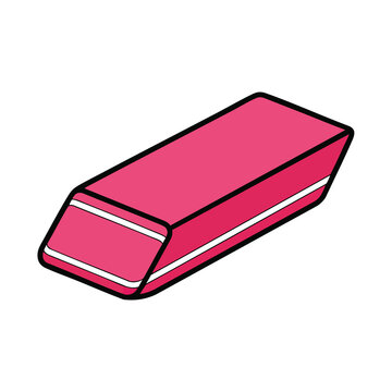 A Simple Pink Rubber Eraser Illustration for School Supplies.