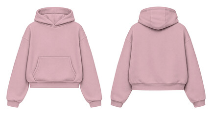 Light Pink Hoodie Mockup Front and Back View Isolated on Transparent Background for Apparel Design © Drip